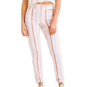 American Eagle Outfitters Multicolor Striped High Rise Jeans
